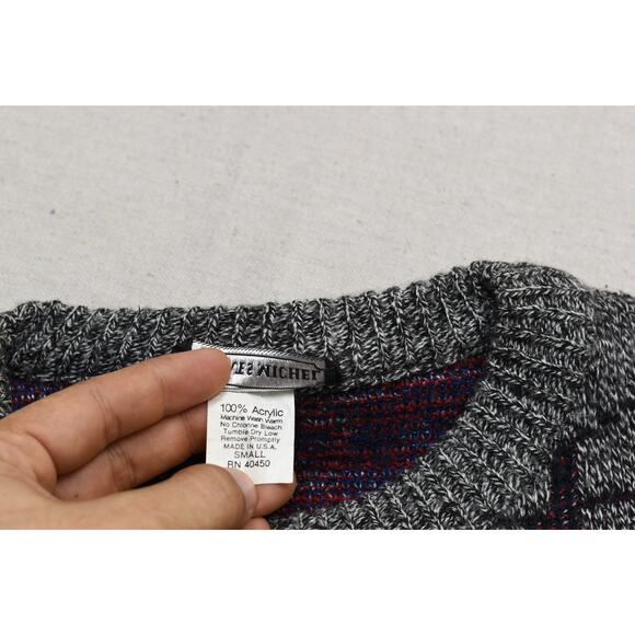 Vintage 80s Jacques Michel Men's Sweater Size Small Acrylic USA - Picture 2 of 8